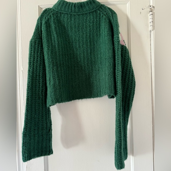 Free People Alpine Knit Sweater In Spearmint Pine - Picture 6 of 9